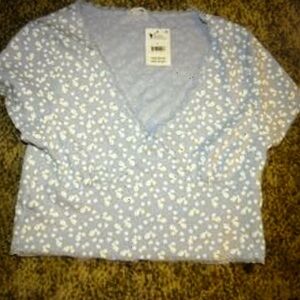 Junior/Women size Large - Putple & White Crop Top